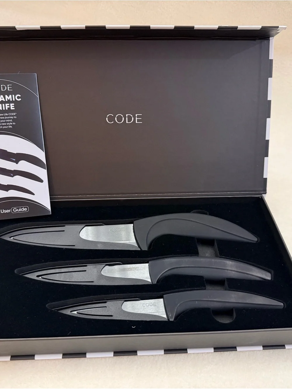 Black Ceramic Kitchen Knife Set - 3-Piece